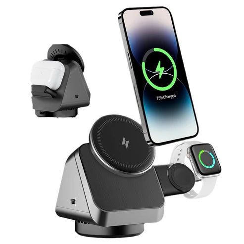 ✨ Fast 3-in-1 Magnetic Wireless Charger for iPhone 📱, Watch ⌚, and AirPods 🎧