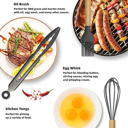🍳 12 Pcs Silicone Cooking Utensils Set – Non-Stick, Heat Resistant Kitchen Tools for Everyday Cooking 🍲