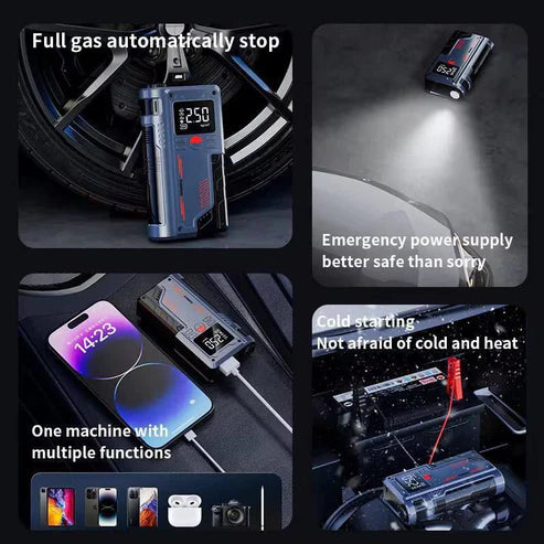 ⚡ Portable Car Jump Starter with Digital Display – Powerful Battery Booster 🚘