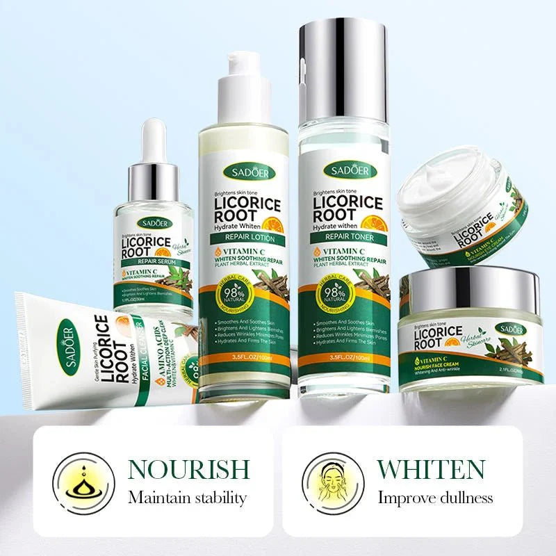 🌿 Sadoer Licorice Root Whitening Skin Care Set ✨